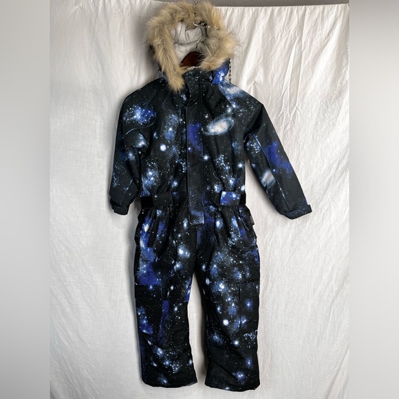 Blue Magic Kid One Piece Snowsuit Ski Suit Size 120 Multicolor Cosmos Universe - Picture 1 of 16